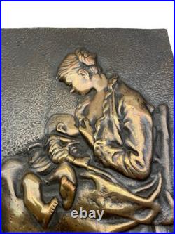 Plaque murale en bronze attribuée à Alexandre Charpentier