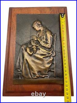 Plaque murale en bronze attribuée à Alexandre Charpentier