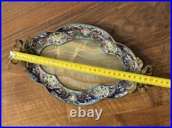 Plateau Bronze Albâtre Émaux Cloisonné XIX Eme Siècle Napoléon III Plateau Bronze Albâtre Émaux Cloisonné XIX Eme Siècle Napoléon III