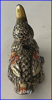 Poids Birmanie canard en bronze argenté et émaux XIXe siècle Peson 192 grammes Poids Birmanie canard en bronze argenté et émaux XIXe siècle Peson 192 grammes