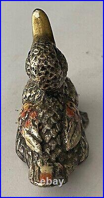 Poids Birmanie canard en bronze argenté et émaux XIXe siècle Peson 192 grammes
