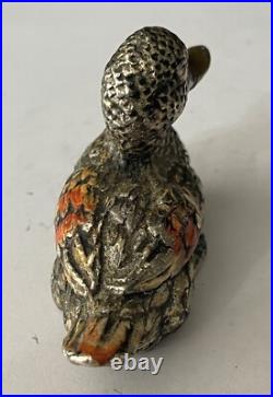 Poids Birmanie canard en bronze argenté et émaux XIXe siècle Peson 288 grammes