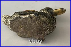 Poids Birmanie canard en bronze argenté et émaux XIXe siècle Peson 288 grammes