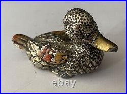 Poids Birmanie canard en bronze argenté et émaux XIXe siècle Peson 288 grammes Poids Birmanie canard en bronze argenté et émaux XIXe siècle Peson 288 grammes