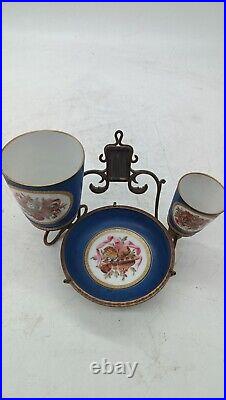 Porcelaine Antique Tasse Assiette Bronze D'Or Paris XIX Siècle