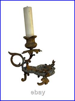 Porte-Bougie En Bronze, XIXe Siècle, Victorien