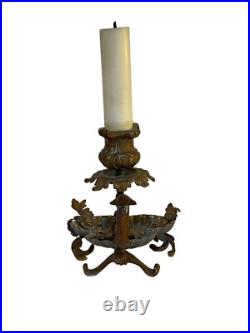 Porte-Bougie En Bronze, XIXe Siècle, Victorien