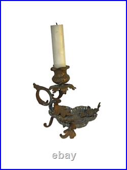 Porte-Bougie En Bronze, XIXe Siècle, Victorien
