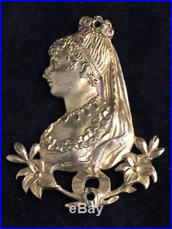 Portrait Bronze Doré XIX ème Siècle Madame Royale Antique French 19th