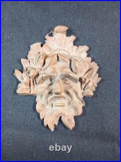 Quincaillerie Bronze Ameublement Mascaron Tête Dieu Barbu XIXe Siècle