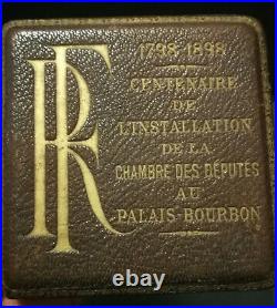 RARE MEDAILLE centenaire chambre des députés PALAIS BOURBON signé BOURGEOIS 1898