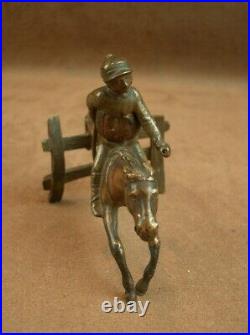 RARE SCULPTURE EQUESTRE JOCKEY ET SON CHEVAL EN BRONZE & NOIX XIXe SIECLE