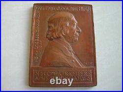 RARE plaque Bronze art nouveau GUSTAVE ADOLPHE HIRN 1889 signée Oscar ROTY