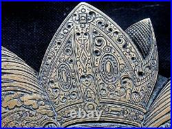 Rare Matrice armoiries évêque ou autre Circa XIXe siècle bronze christianisme