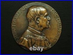 Rare Medaille Bronze J. C. Chaplain 1887 Henri Duc D'aumale Musee Conde Chantilly