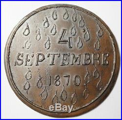 Rare Medaille Satirique Contre La Proclamation De La Republique 4 Sept. 1870