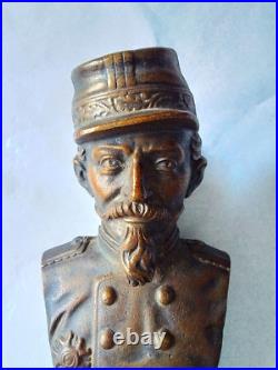 Rare demi buste bronze de l'empereur napoleon III XIX siecle hauteur 21 cm