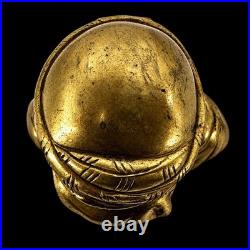 Rare encrier orientaliste en bronze doré et patiné fin XIXe siècle iniwell