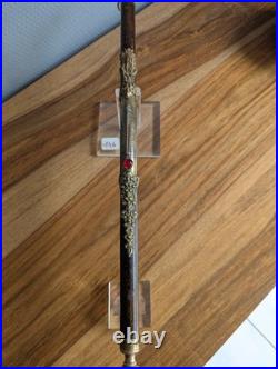 Rare et fin thermomètre XIXe siècle avec superbes garnitures dorées