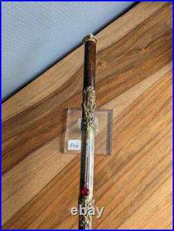 Rare et fin thermomètre XIXe siècle avec superbes garnitures dorées