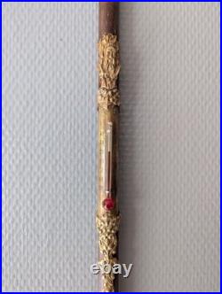 Rare et fin thermomètre XIXe siècle avec superbes garnitures dorées