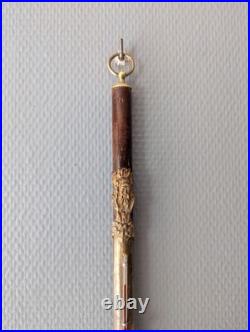 Rare et fin thermomètre XIXe siècle avec superbes garnitures dorées