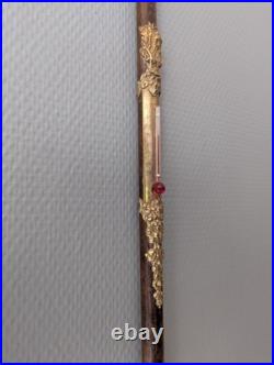 Rare et fin thermomètre XIXe siècle avec superbes garnitures dorées