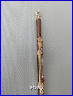 Rare et fin thermomètre XIXe siècle avec superbes garnitures dorées