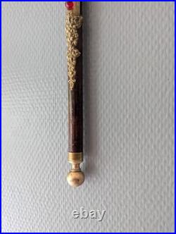 Rare et fin thermomètre XIXe siècle avec superbes garnitures dorées