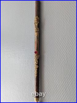 Rare et fin thermomètre XIXe siècle avec superbes garnitures dorées