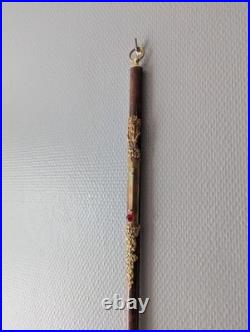 Rare et fin thermomètre XIXe siècle avec superbes garnitures dorées