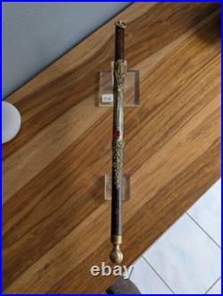 Rare et fin thermomètre XIXe siècle avec superbes garnitures dorées