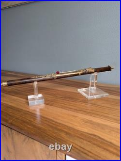 Rare et fin thermomètre XIXe siècle avec superbes garnitures dorées