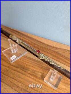 Rare et fin thermomètre XIXe siècle avec superbes garnitures dorées