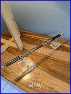 Rare et fin thermomètre XIXe siècle avec superbes garnitures dorées