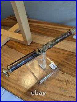 Rare et fin thermomètre XIXe siècle avec superbes garnitures dorées