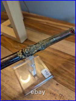 Rare et fin thermomètre XIXe siècle avec superbes garnitures dorées