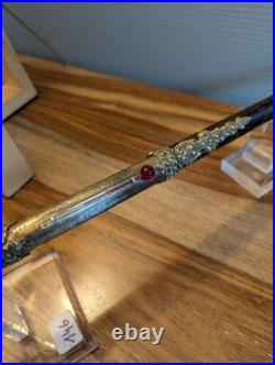 Rare et fin thermomètre XIXe siècle avec superbes garnitures dorées