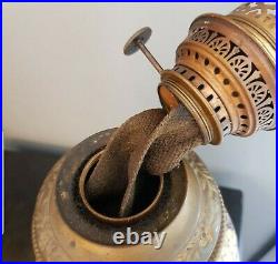 Rare, magnifique pied de lampe à pétrole Superior Rund Brenner XIXe siècle