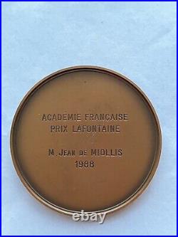 Rare medaille bronze prix Lafontaine 1988 d et miollis