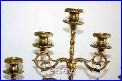 Rare paire de rampes d'autel en bronze doré 70 Centimètres XIXe Siècle