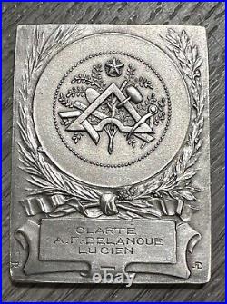 Rare plaque medaille ancienne Franc Maçonnerie