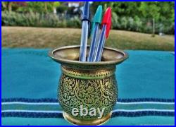 Récipient crayon vase ancien bronze XIX siècle Pencil container vase old
