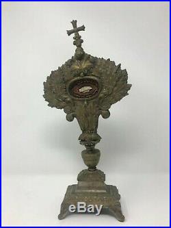 Reliquaire en Bronze Paperolle XIX ème Siècle Antique French Reliquary Relics