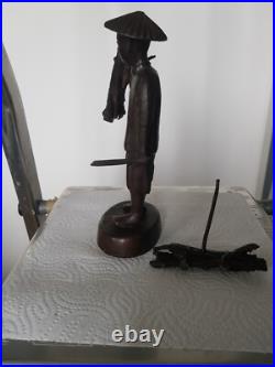 STATUETTE BRONZE ASIATIQUE PORTEUR FAGOTS- FIN XIXe/DEBUT XXe SIECLE -BON ETAT STATUETTE BRONZE ASIATIQUE PORTEUR FAGOTS- FIN XIXe/DEBUT XXe SIECLE -BON ETAT