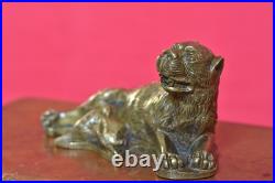 STATUETTE bronze STYLE RENAISSANCE lionne allaitante XIXe 19e siècle 19th