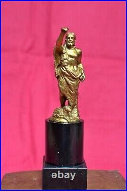 STATUETTE de Saint Jean Baptiste BRONZE doré XIXe 19e siècle 19th century gilded