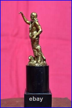 STATUETTE de Saint Jean Baptiste BRONZE doré XIXe 19e siècle 19th century gilded