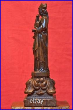 STATUETTE en BRONZE style médiéval SAINT ÉVÊQUE XIXe 19e siècle 19th sculpture