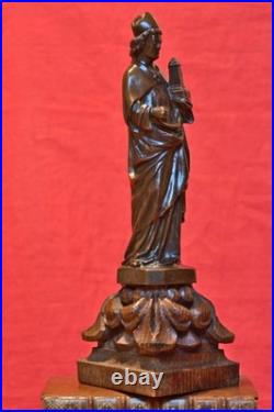 STATUETTE en BRONZE style médiéval SAINT ÉVÊQUE XIXe 19e siècle 19th sculpture